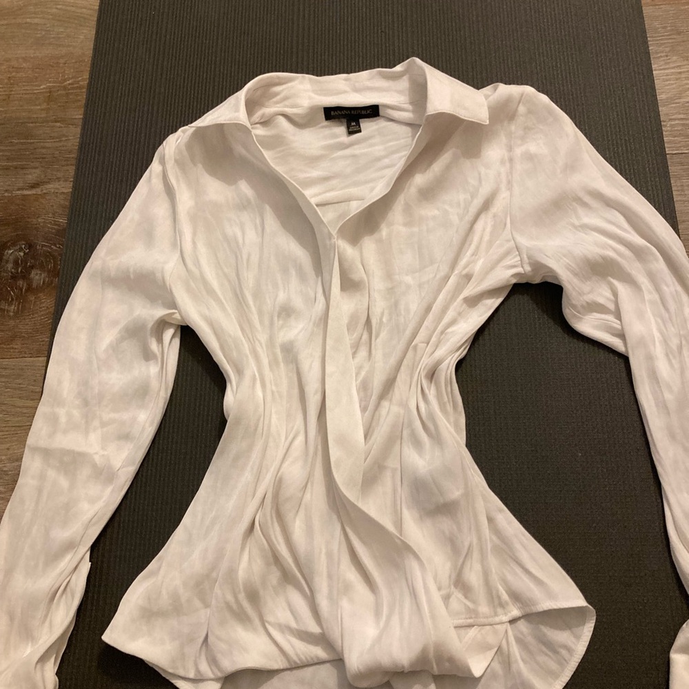 White Long-Sleeve Blouse